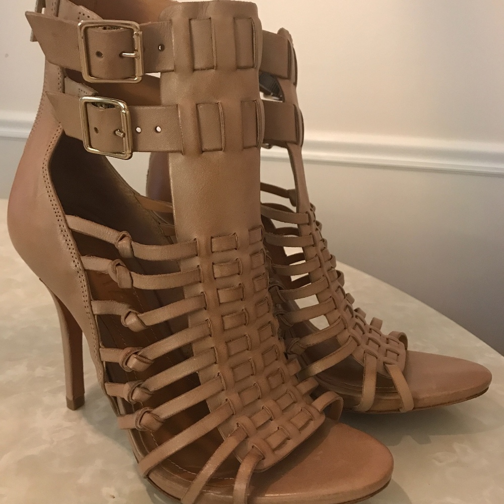 NWT Schutz Soft Leather Caged Stilettos- Sz 7.5